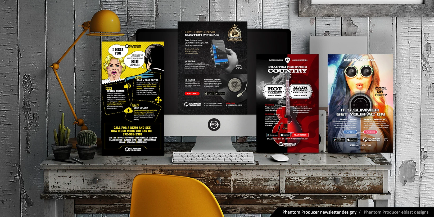 Návrh dizajnov newslettrov Phantom Producer