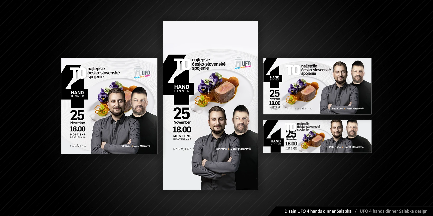Dizajn reklamnej kampane UFO 4 Hands dinner Salabka