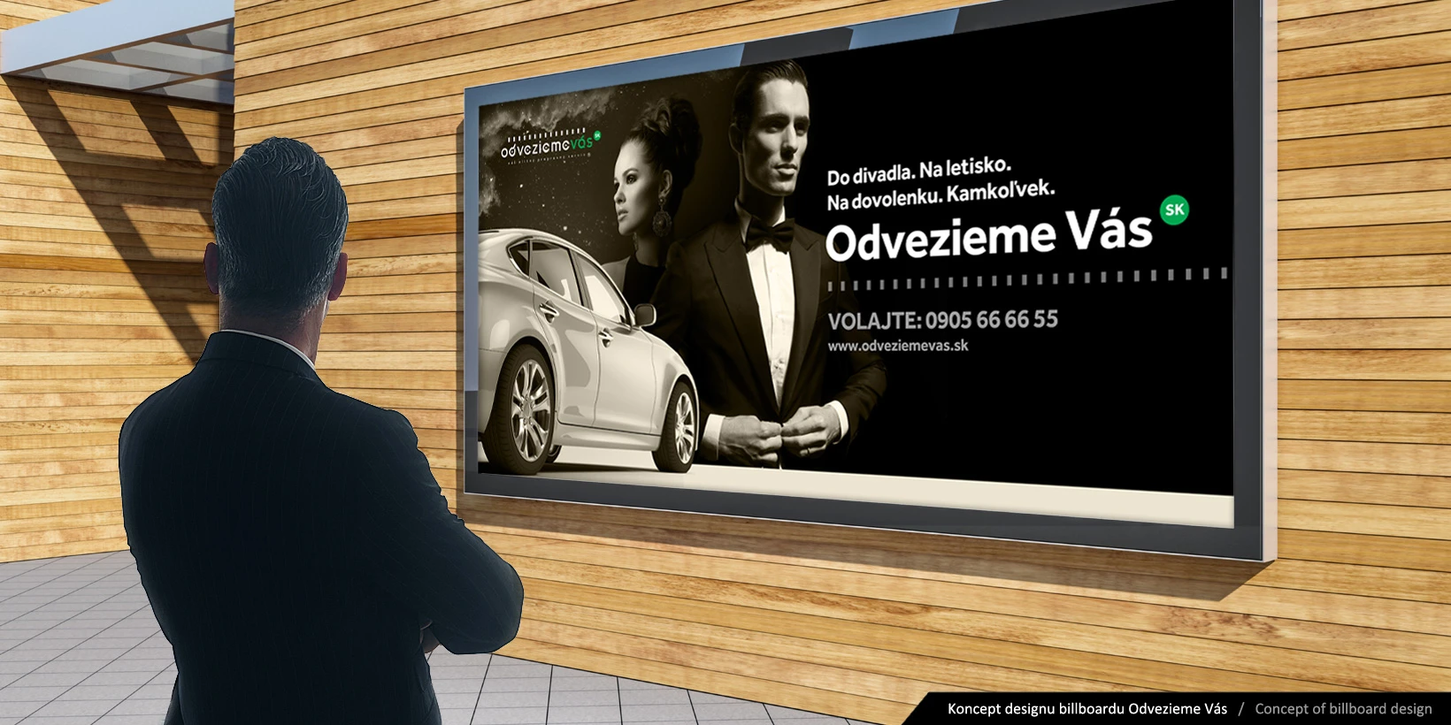 Grafický návrh bilbordu Odvezieme Vás