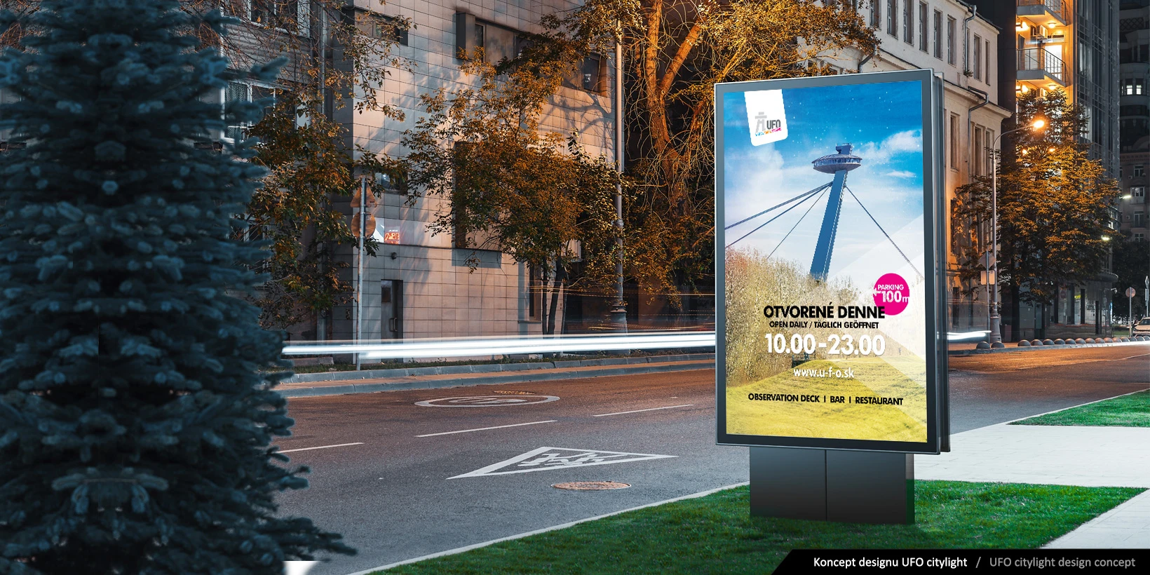 Návrh citylightu pre UFO