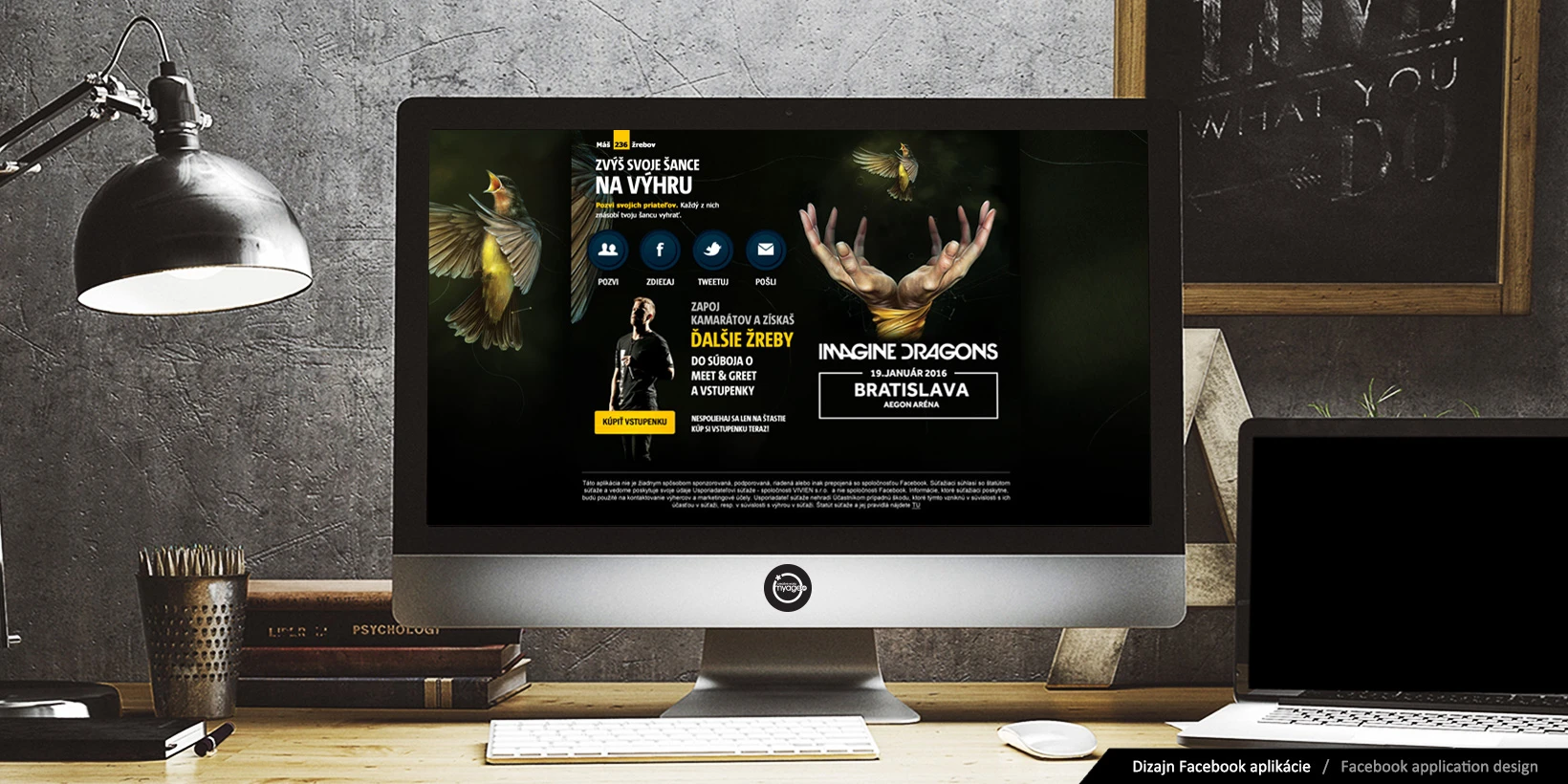 Návrh dizajnu Facebook aplikácie Imagine Dragons