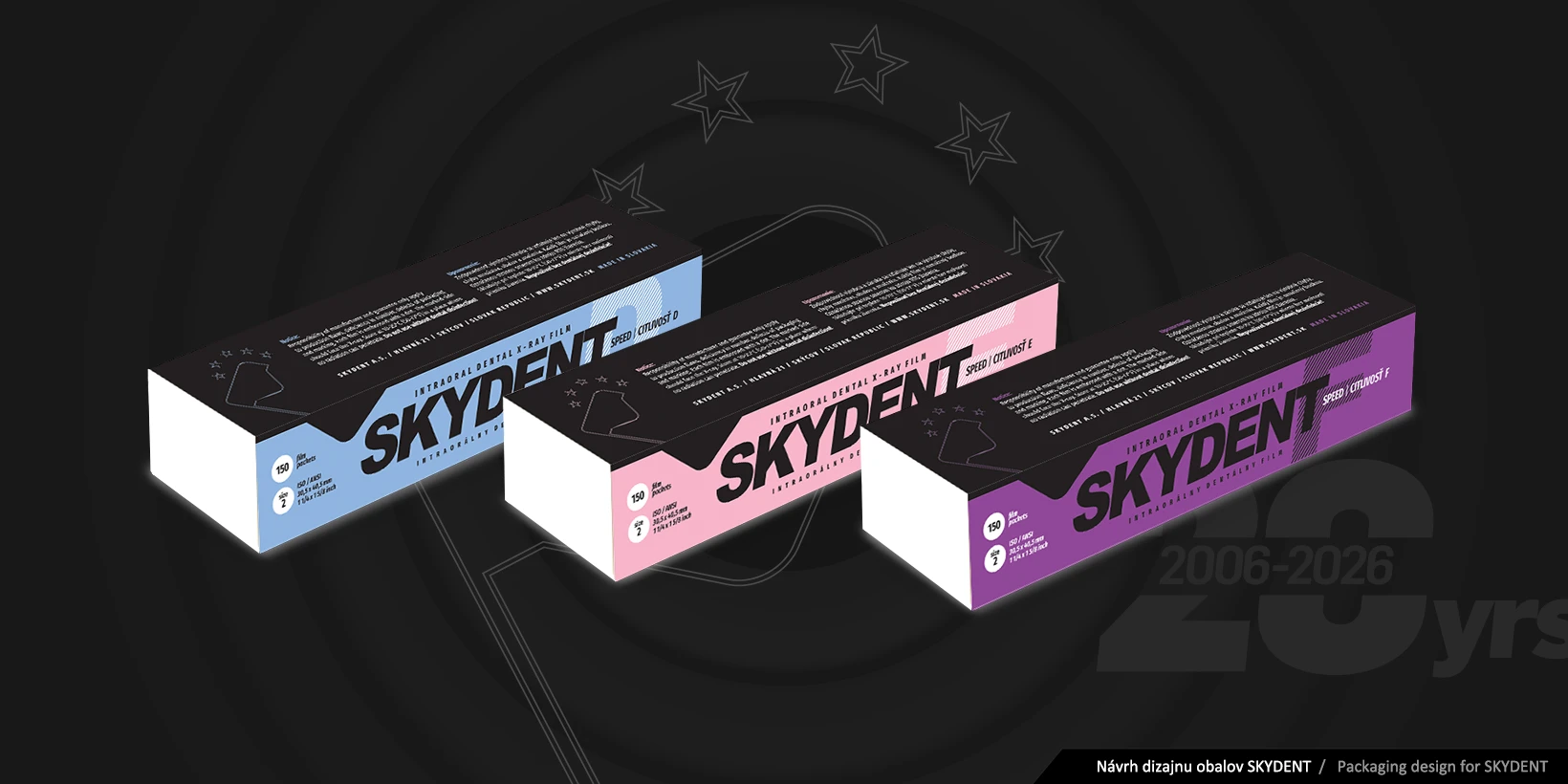 Návrh dizajnu obalov rentgenových filmov Skydent
