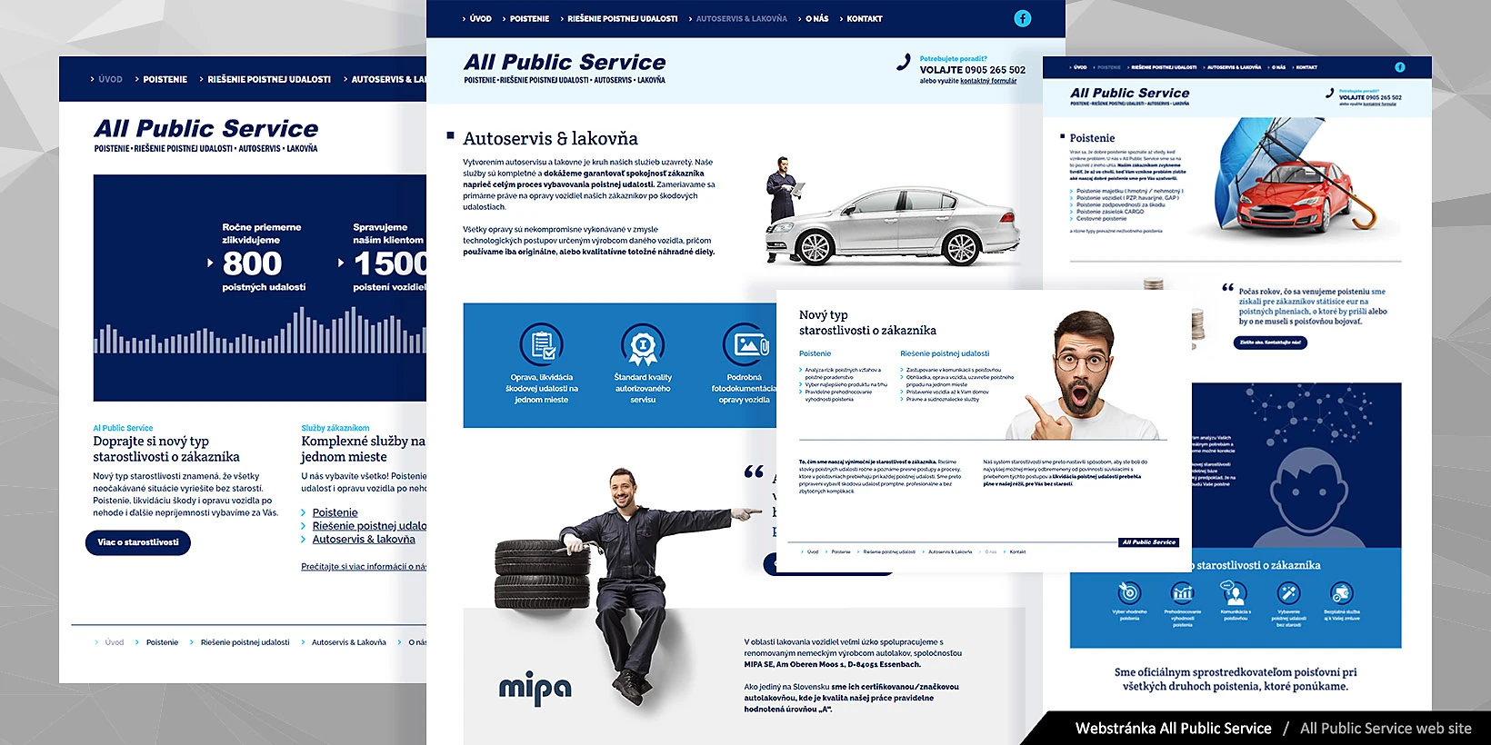 Návrh dizajnu webu All Public Service