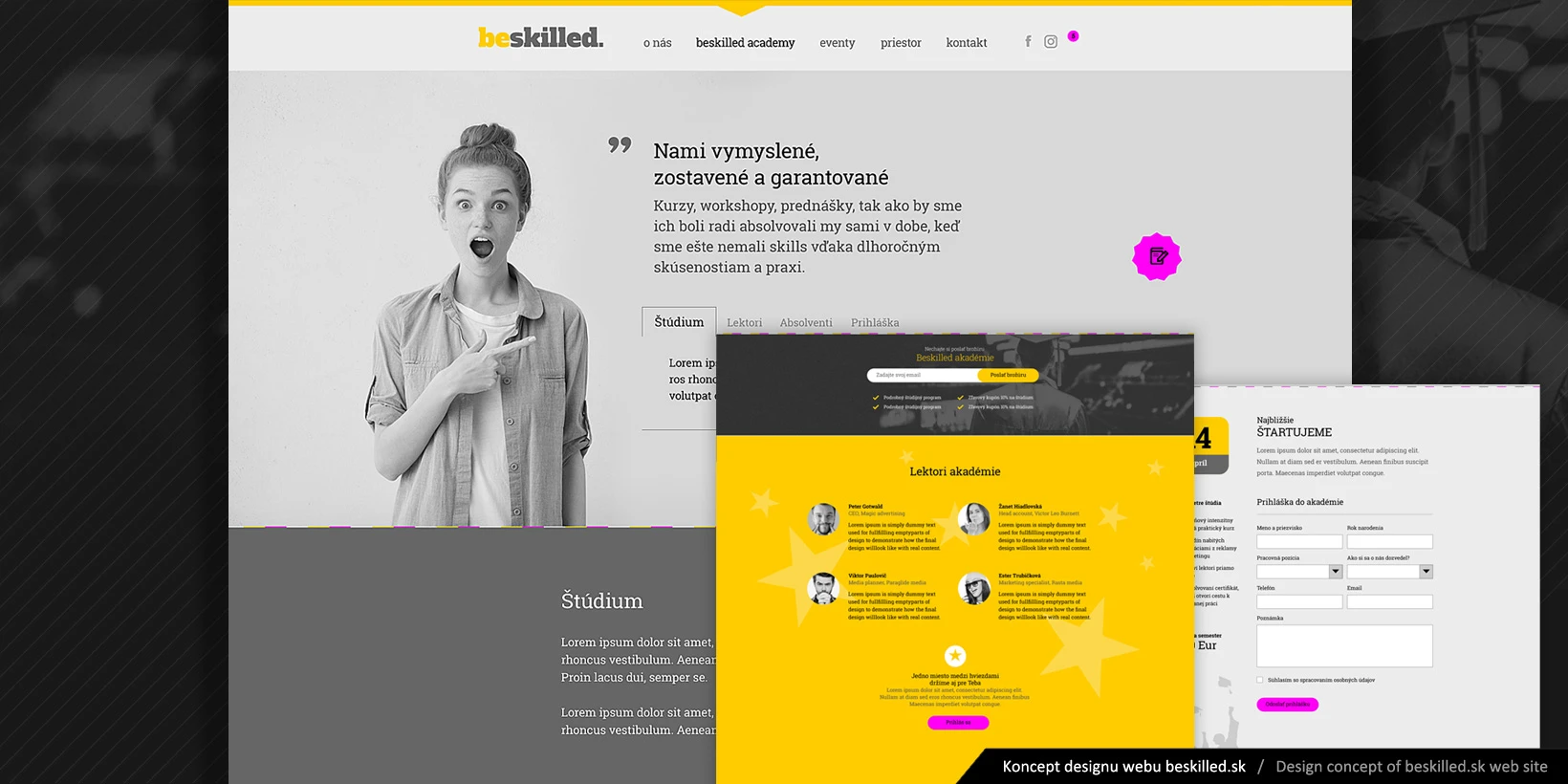 Návrh konceptu dizajn web stránky