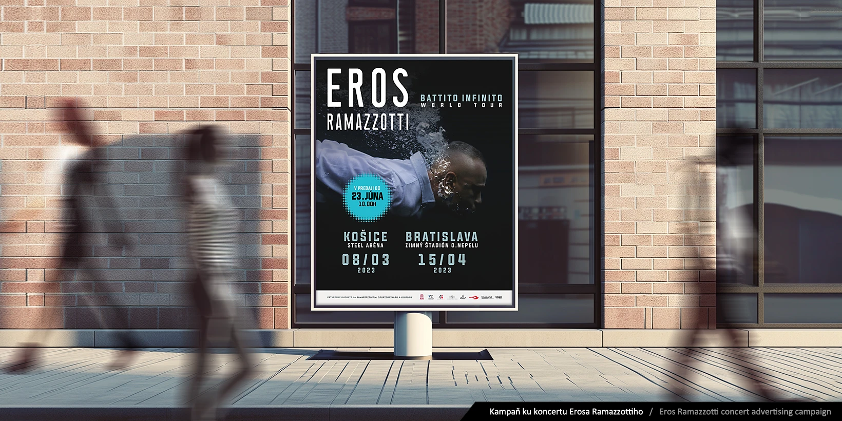 Reklamná kampaň ku koncertu Erosa Ramazzottiho 2023