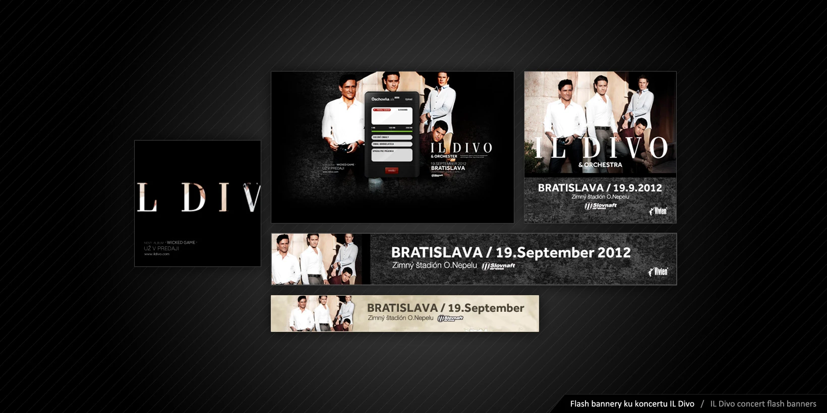 Tvorba online bannerov Il Divo na bratislavskom hrade