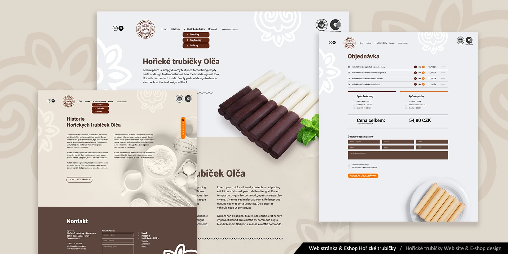 Tvorba web stránky a eshopu Hořické trubičky